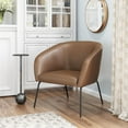 thumbnail image 5 of Quinten Accent Chair Vintage Brown Accent Chair, Modern Style, Plush and durable faux leather fabric, Plywood, Indoor Living, 5 of 12