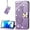 Purple, variant on for Samsung Galaxy A04s/Galaxy A13 5G Wallet Case, 3D Butterfly Flower PU Leather with Credit Card Slots Holder Case for Samsung Galaxy A13 5G/Galaxy A04s Rhinestone Purple