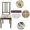 thumbnail image 2 of Seat Covers for Dining Room Chairs Stretch Floral Chair Seat Covers Set of 4, Removable Washable Upholstered Chair Seat Protector Cushion Slipcovers for Kitchen, Office(Dandelion Pattern), 2 of 6
