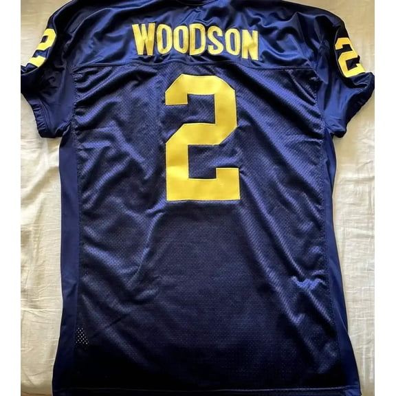 Charles Woodson Michigan Wolverines blue game cut jersey