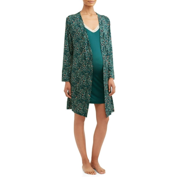 plus size nursing gown and robe set