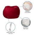 thumbnail image 6 of Emma + Oliver Small Solid Red Refillable Bean Bag Chair for Kids and Teens, 6 of 10