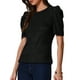 thumbnail image 4 of INSPIRAR CHIC Blusa de Verano Casual de Manga Corta con Puff para Mujeres S Negra, 4 of 6