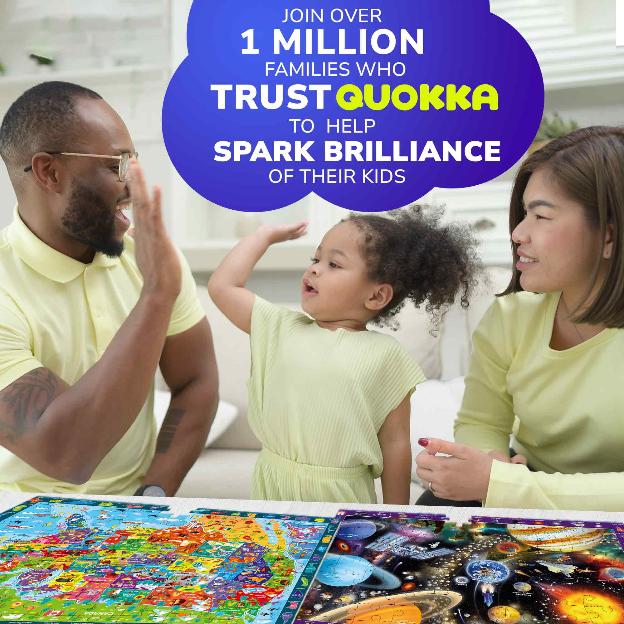 Quokka 100-Piece Learning World & Space Floor Puzzle for Kids Ages 3-6