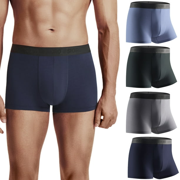 SIORO Men's 4Packs Trunks Underwear Soft Lenzing Micro Modal Breathable ...