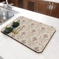 thumbnail image 3 of Washable Rubber Boho Style Vintage Dish Drying Mats for Kitchen Counter Home Large Coffee Bar Pad Accessories and Decor for Utensils Stemware 23.5''x15.5'', 3 of 7
