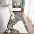 thumbnail image 1 of Hasoo 2' x 6' Black and White Abstract Indoor Area Throw Rug Runner, 1 of 5