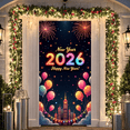 thumbnail image 6 of Neon Lights New Year Banner Fireworks 2026 Backdrop Colorful Balloons Vibrant NYE Display for New Year Party 2026 Celebration Indoor Decoration, 6 of 9