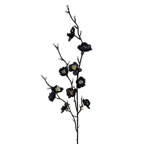 Rama de ciruelo artificial con tallos de flor de cerezo falsos de 53 cm de largo, flor de seda sintética para bodas, hogar, oficina, dormitorio, fiesta, centro de mesa.