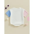thumbnail image 3 of Bagilaanoe Newborn Baby Girl Boy Summer Rompers Contrast Color Short Sleeve Bodysuits 3M 6M 12M 18M Infant Casual One Piece Short Jumpsuit, 3 of 8