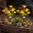 thumbnail image 2 of Rirool Solar Orchid Flower Garden Stake Lights, 7 Heads Warm White Solar Lights Outdoor Waterproof, Decorative Lights for Yard Lawn Patio Pathway, Yellow 2 Pack, 2 of 8