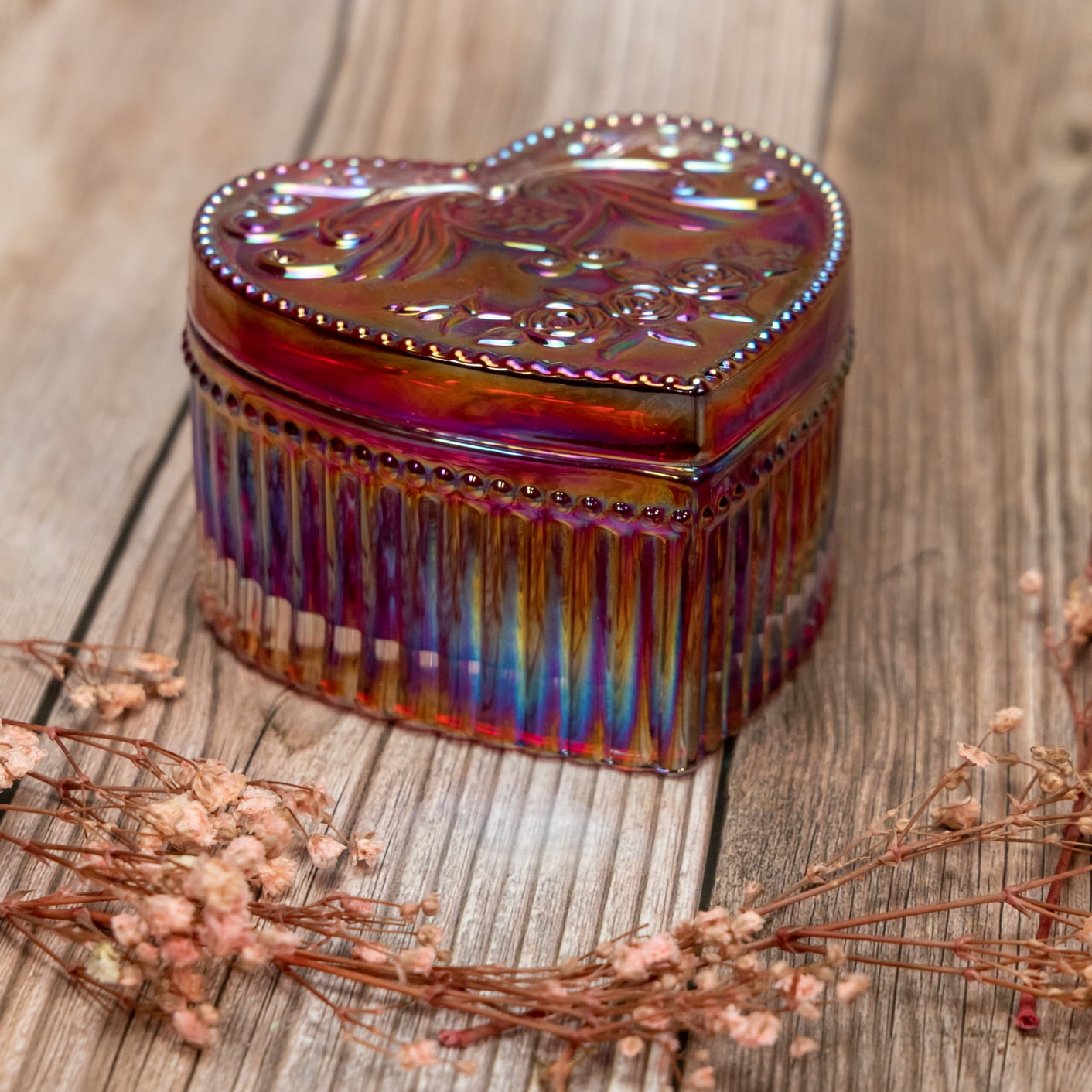 5 Oz. Corazon Iridescent Ruby Heart-Shape Empty Candle Making Jar Candle Vessels For DIY Candle-Making Projects (Box of 12) FREE SHIPPING