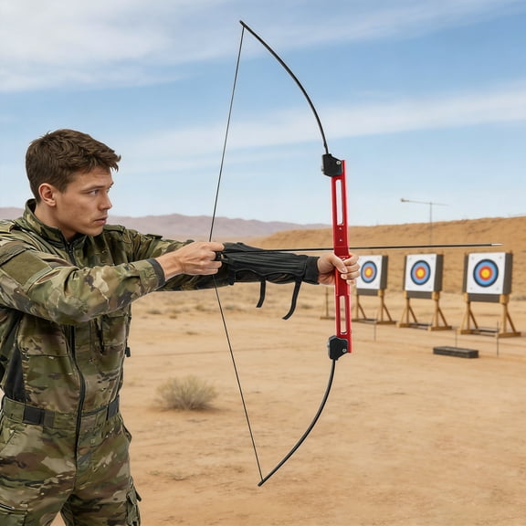 Foldable Recurve Bow Set Right Hand Aluminum Alloy Grip Epoxy Resin Limbs Archery Practice Bow with 12 Fiberglass Arrows for Target Shooting Hunting