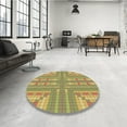 thumbnail image 4 of Ahgly Company Machine Washable Indoor Round Transitional Light Brown Area Rugs, 6' Round, 4 of 7