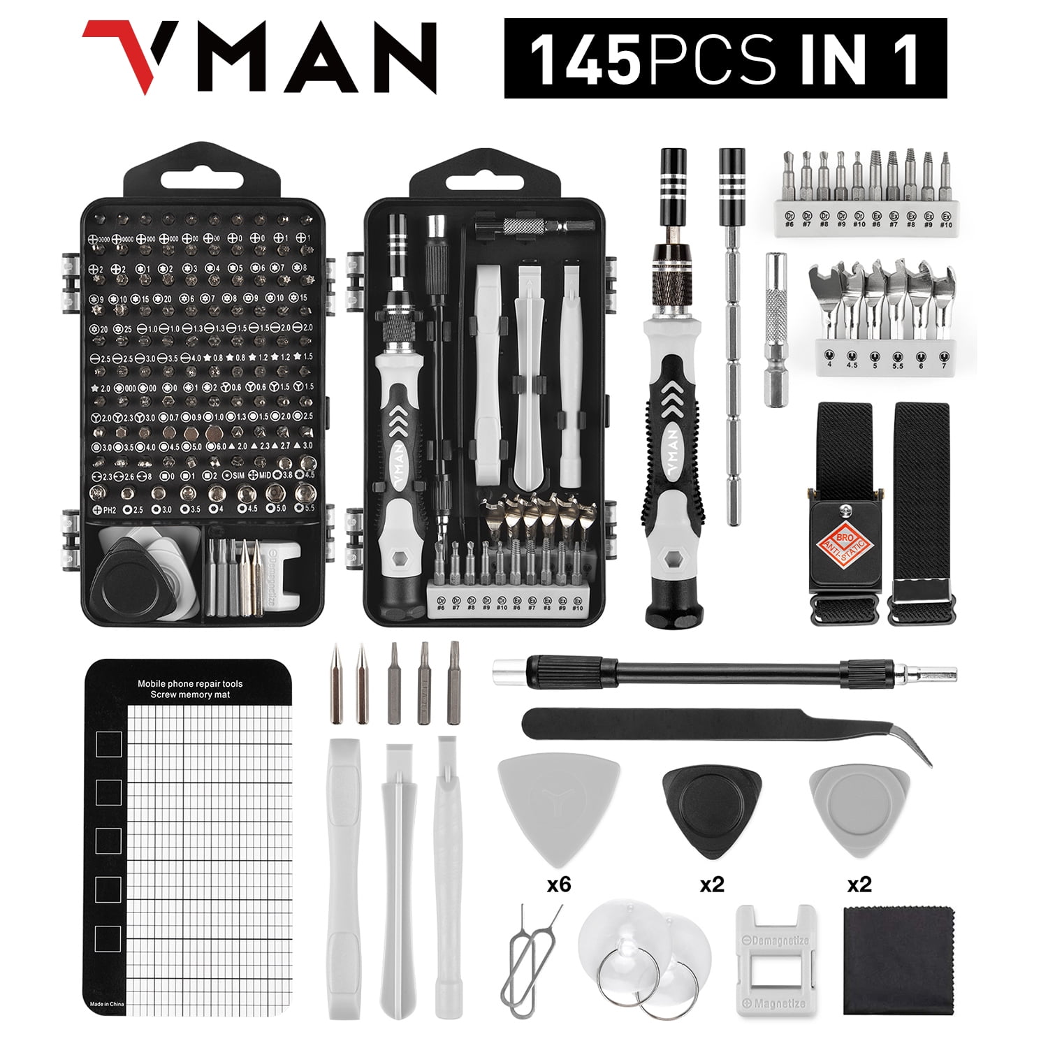 V-Man 145 in 1 Precision Screwdriver Set Repair Tool Precision Screwdriver