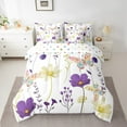 thumbnail image 2 of 7 Piece Watercolor Floral Comforter Set With Sheets Twin,Purple Yellow Flower Butterfly Bedding Sets For Teens Women,Rustic Farmhouse Bedding Comforter Sets Pastoral Branches Aesthetic Bed Set, 2 of 5