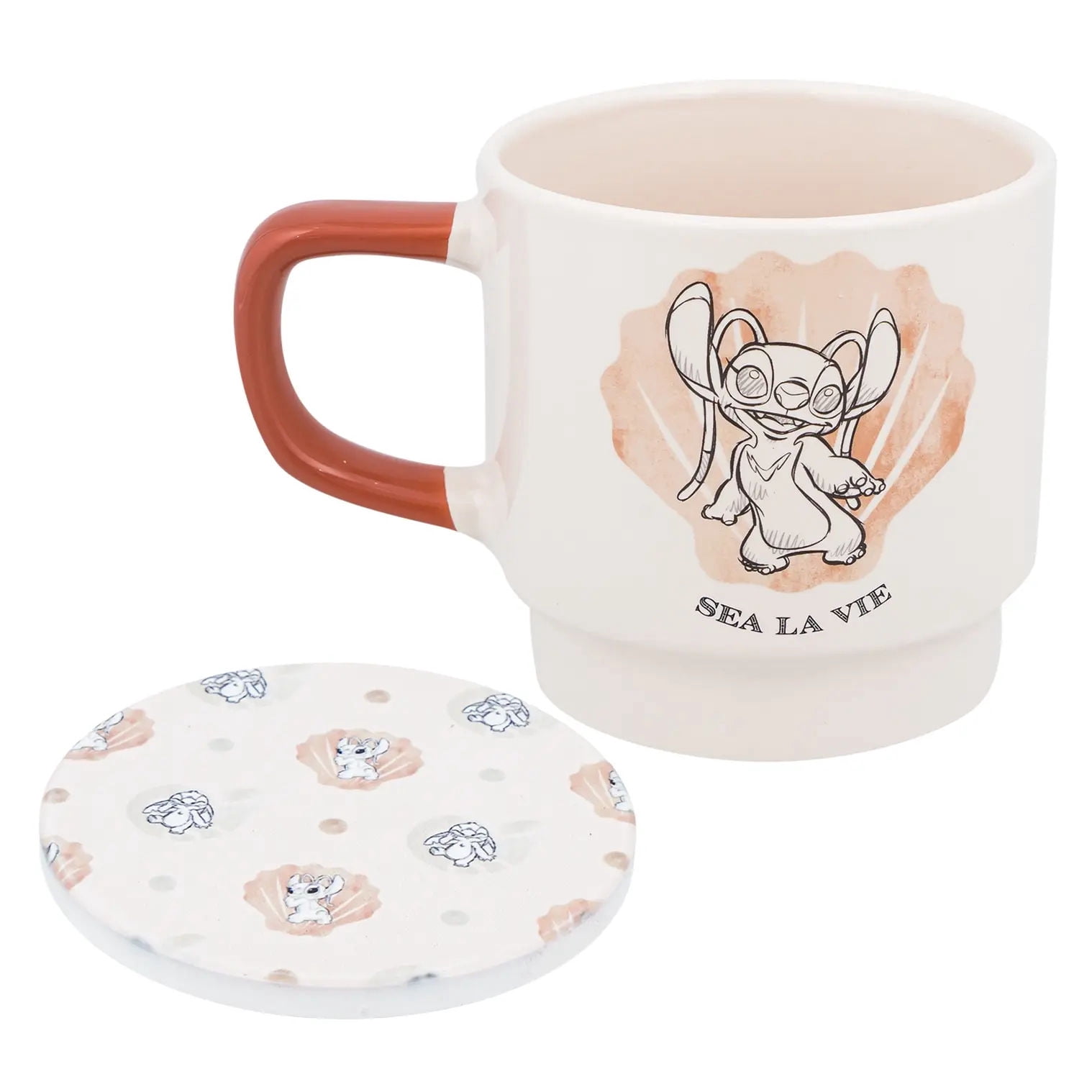 Disney Stitch Stackable Mugs & Coasters Bundle. 4pc Set
