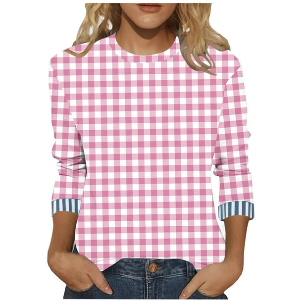 mfyjkho Tops Para Mujer, Camiseta De Manga Tres Cuartos Con Cuello En V Y Estampado Diario Para Mujer, Talla Grande, Holgada Tops Y Blusas Para Mujer Xl
