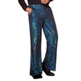 thumbnail image 5 of INSPIRE CHIC Sequins Pants for Men's Metallic Wide Leg Glitter Bell Bottom Flared Pants 38 Green, 5 of 6