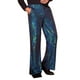 thumbnail image 5 of Pantalones de lentejuelas INSPIRE CHIC para hombres, pantalones anchos metálicos con brillo, campana y acampanados 30 Verde, 5 of 6