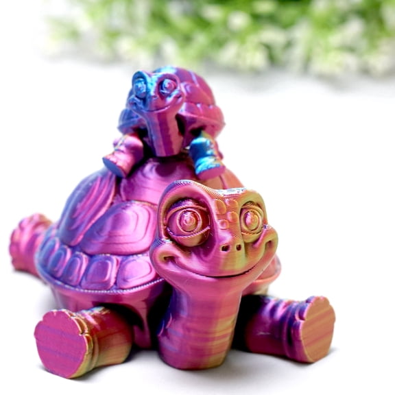 2pcs 3D Printed tortoise Fidget Toy Animals variety,Flexible Joint action figures,Articulated lacertid Figurines,Realistic Eyes,Home Office Decor,Festival Gifts for Adults Teens,Cool Stuff