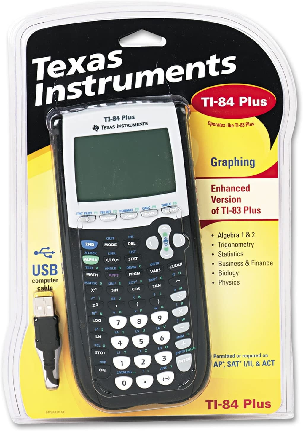 Pre-Owned Texas Instruments TI-84 Plus Graphing Calculator, High School and College, Split-Screen Display