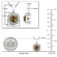thumbnail image 3 of Dazzlingrock Collection 6mm Cushion Champagne Diamond & 0.10 CT Round White Diamond Dainty Halo Pendant with 18 inch Gold Chain for Women in 18K White Gold, 3 of 4