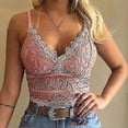 thumbnail image 2 of Floral Lace Bralettes For Women Vest Crop Tops Wireless Bra Lingerie Sexy Deep V-neck Underwear Camisole Shirt, 2 of 5
