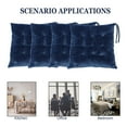 thumbnail image 2 of Lomyolo Chair Cushions for Kitchen Chairs 2 Pack Seat Cushion Chair Pads for Dining Patio Home Office Soft Comfort Velvet Square Navy Blue, 2 of 6