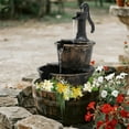 thumbnail image 2 of NALYL Barrel and Pump Water Fountain, Freestanding Outdoor Waterfall Fountain with Electric Recirculating Pump, 2-Tier Water Feature Decor for Garden, Patio, Backyard, or Porch, Bronze, 2 of 9