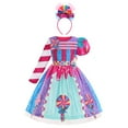 thumbnail image 2 of IBTOM CASTLE Rainbow Candy Costume for Girls, Kids Candy Princess Tutu Dress with Hair Hoop Halloween Birthday Party Fancy Dress Up Outfit, 2 of 8