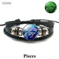 thumbnail image 3 of Gemini Leo Libra Escorpio Sagitario 12 Constelación Pulsera luminosa Pulsera de cuero Pulsera de joyería con dije del zodiaco para hombres, 3 of 5