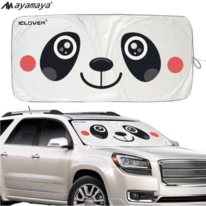 Ayamaya Foldable Windshield Sun Shade, Panda Design