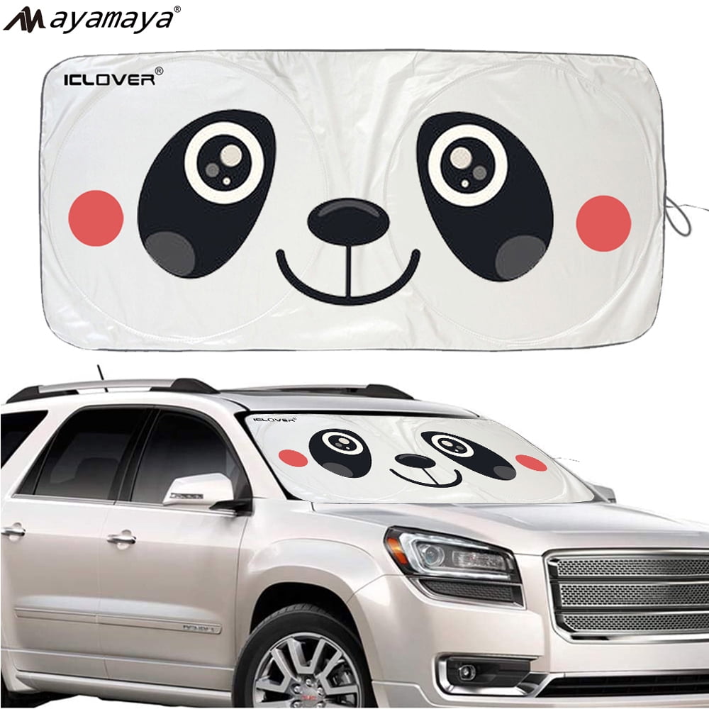 Ayamaya Foldable Windshield Sun Shade, Panda Design