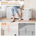 thumbnail image 5 of TROPOW Storage Chest,Wooden Storage Bench with Safety Hinge, Flip Top Blanket Chest Trunks, Supports 350 Lb, for Entryway, Living Room, Bedroom, 5 of 8