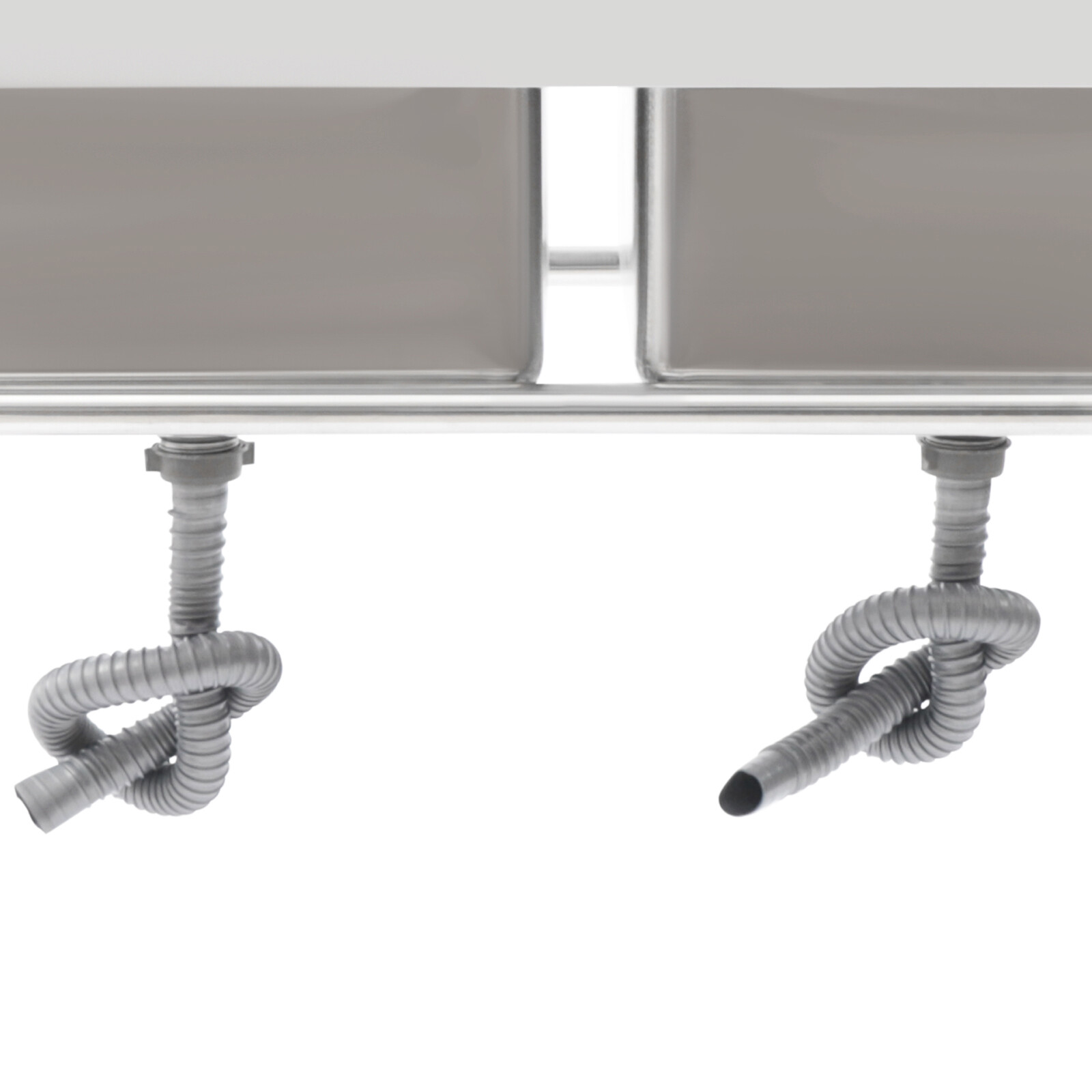 Stainless Steel Sink 2 Compartment Free Standing Utility Sink, Double Bowl Kitchen Sinks with 2 Rotary Faucets, Commercial Prep Sinks for Garage, Restaurant, 39.4" W x 23.6" D x 40" H