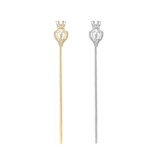 BELOVING 2Pieces Rhinestone Scepter Fairy Wands Role Play Props Party Wedding StyleA