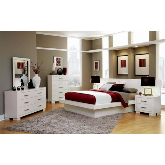 Stonecroft Sullivan 5 Piece King Platform Bedroom Set in White