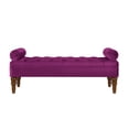 thumbnail image 3 of Dtwnek Velvet Long Bed Bench with Wood Legs, Upholstered Entryway Bench for Living Room, Bedroom, Office, Purple, 3 of 6