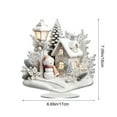 thumbnail image 3 of FastXmas 6.7 x 7.1 In Christmas Acrylic Decoration,Warming Castle.Moon.Snowman.Cottage Shape Acrylic Pendants Ornaments for Christmas Tree Decorations, Hanging Ornament for Window Xmass Tree Keychian, 3 of 6