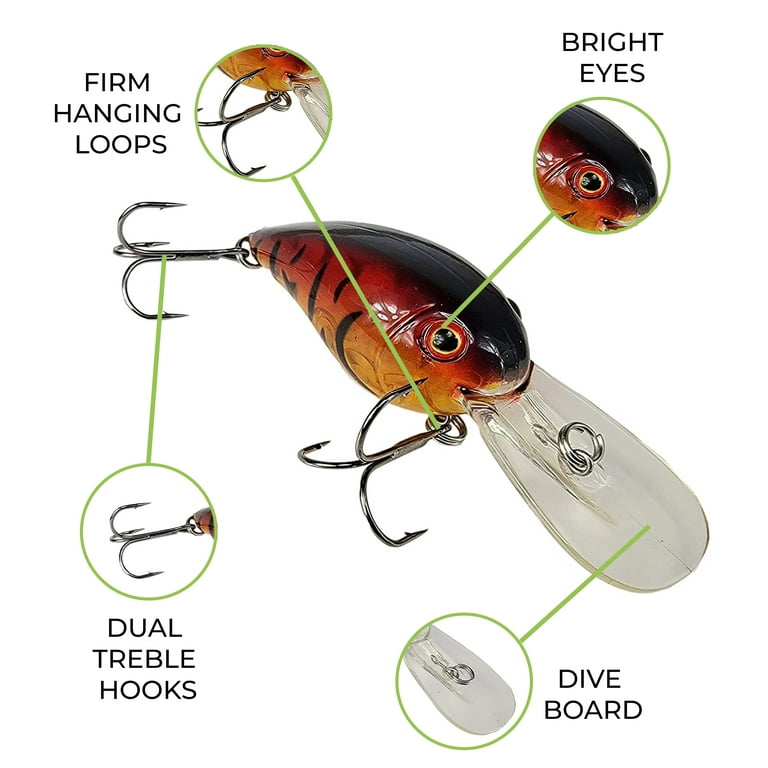 Tackle HD 2-Pack, Lipped Crankbait Fishing Lure, 3.25-inch, Red