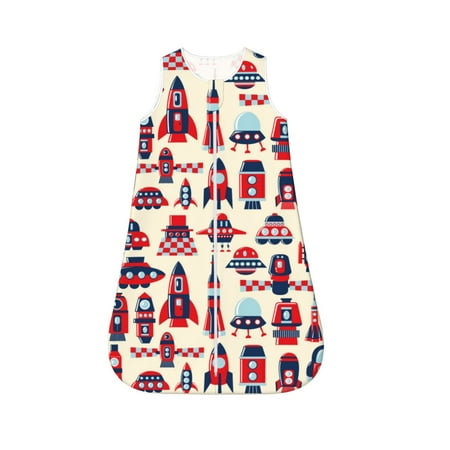 

Honeii Rocket Pattern Print Unisex Babies Sleepbag Wearable Blanket Baby Sleeveless Sleeping Bag-Medium