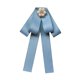 thumbnail image 1 of Broche de lazo con lazo, broche de cuello de moda para mujer, elegante corbata de cuello azul, 1 of 9