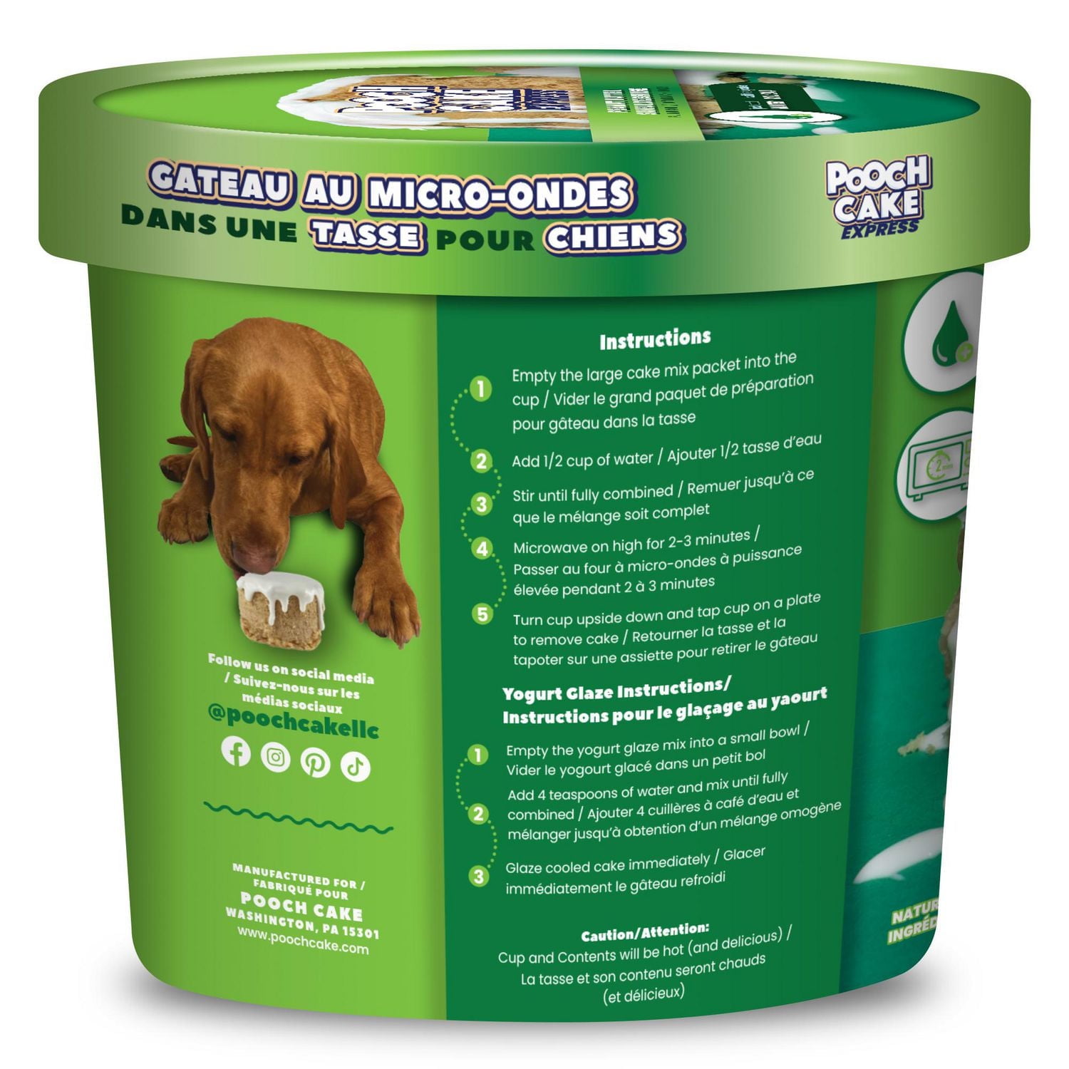 Pooch Cake Express - Peanut Butter Flavor, Microwave Cake in a Cup for Dogs