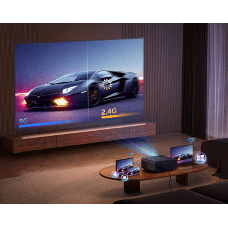 Yaber - Buffalo Pro U9 1080P Wireless Entertainment Projector with Bonus Screen - Black