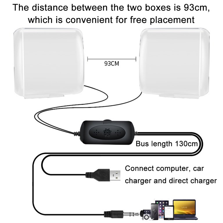 Wired Computer Speakers for Desktop with 2.0 Stereo & Beating