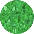 thumbnail image 1 of Ahgly Company Indoor Round Patterned Neon Green Area Rugs, 3' Round, 1 of 6