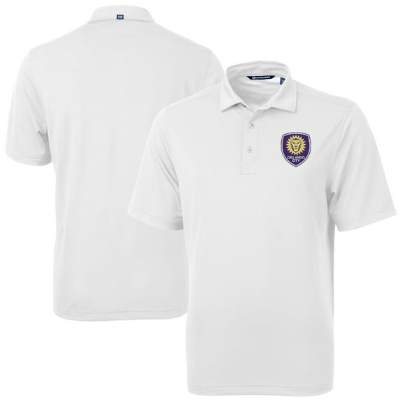 Men's-Cutter & Buck White Orlando City SC Big & Tall Virtue Eco Pique Recycled Polo