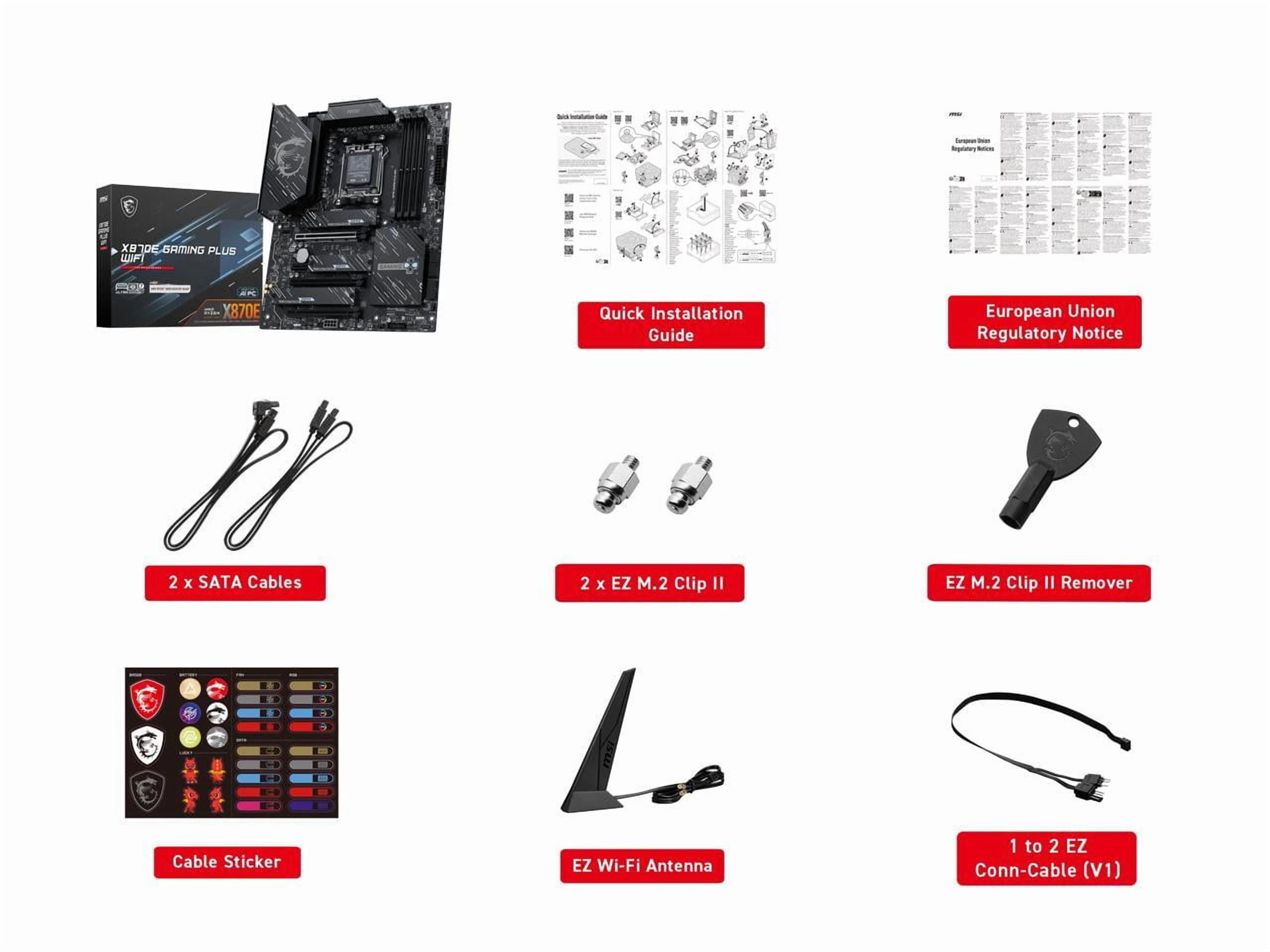 MSI X870E GAMING PLUS WIFI AM5 AMD X870E SATA 6GB/S  5G LAN DDR5 M.2 Wi-Fi 7 ATX Motherboard