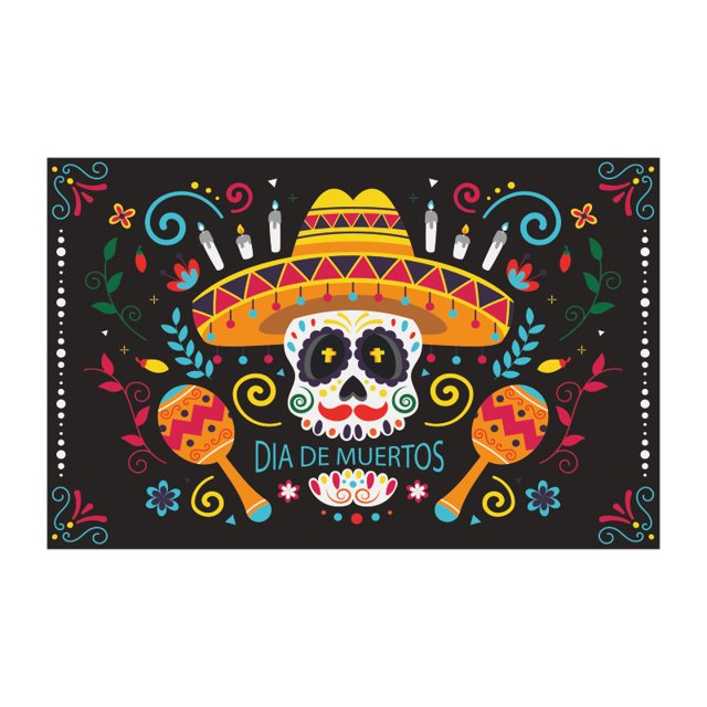 Fondo del Día de los muertos de México, decoraciones de fiesta temáticas de terror, bandera colgante, pancarta del Día de los muertos, novedad de 2023